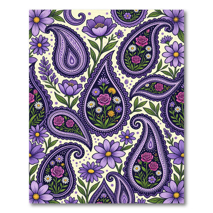 Purple Floral Paisley Meadow Rug