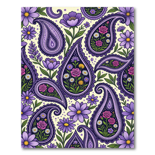 Purple Floral Paisley Meadow Rug