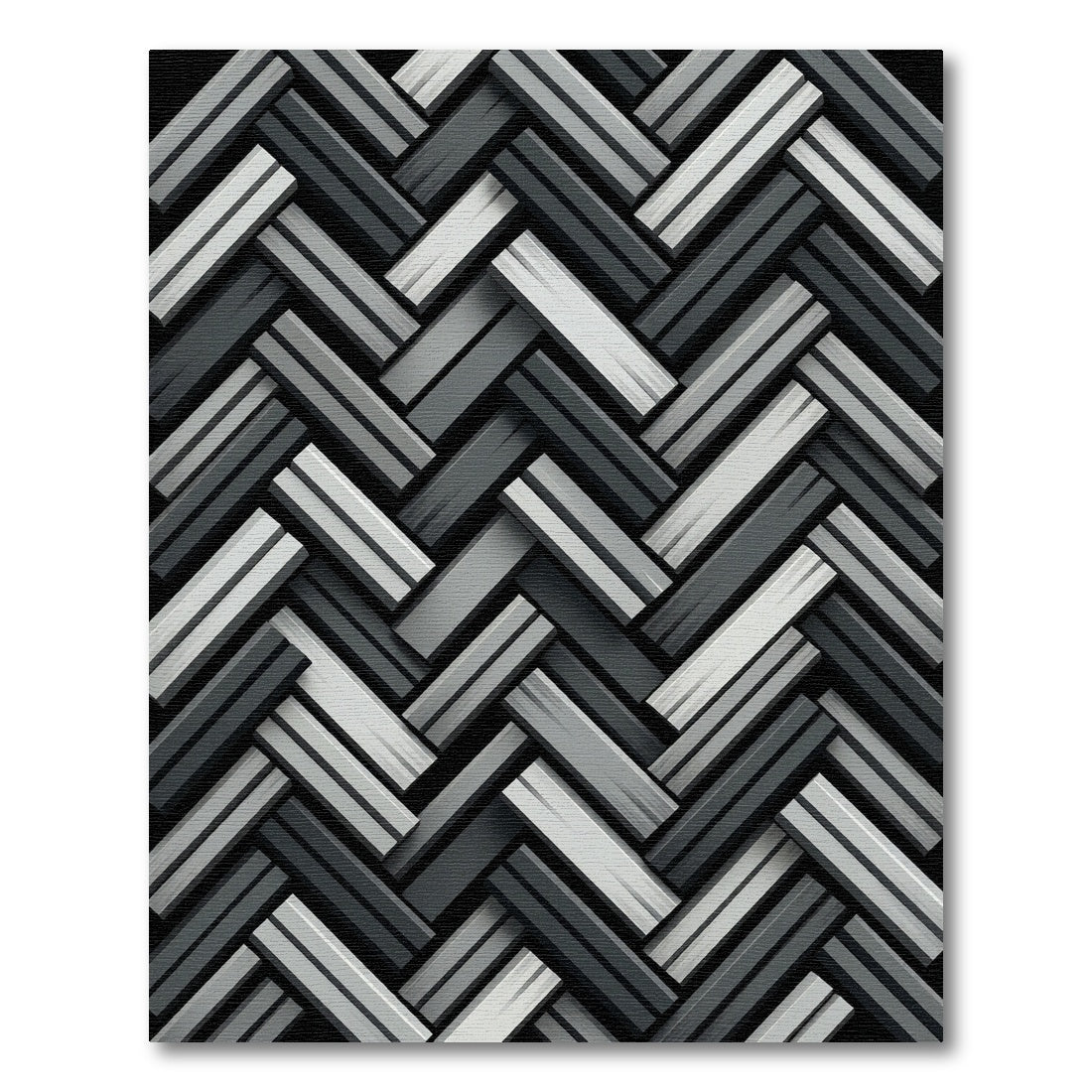 Monochromatic Gray Herringbone Weave Rug