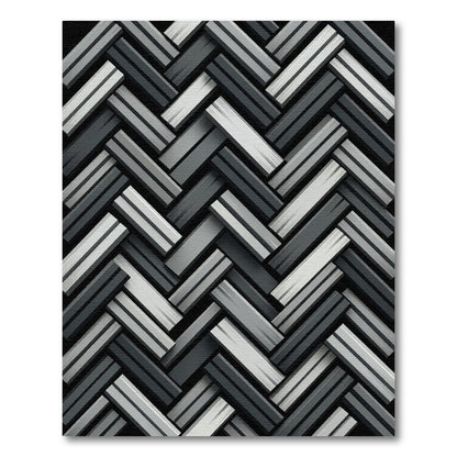 Monochromatic Gray Herringbone Weave Rug