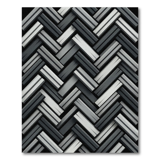 Monochromatic Gray Herringbone Weave Rug