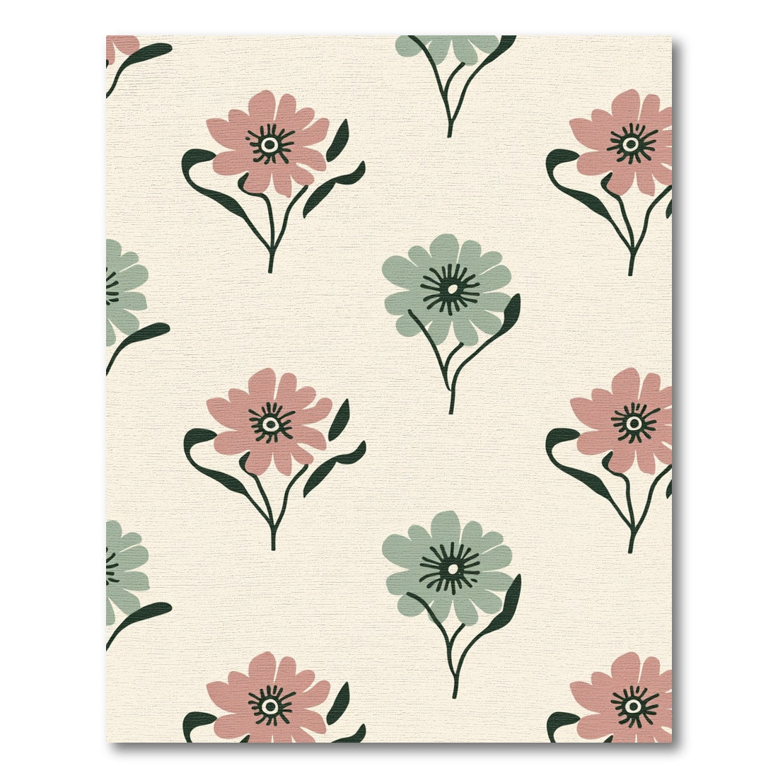 Soft Pink Sage Floral Sprigs Rug