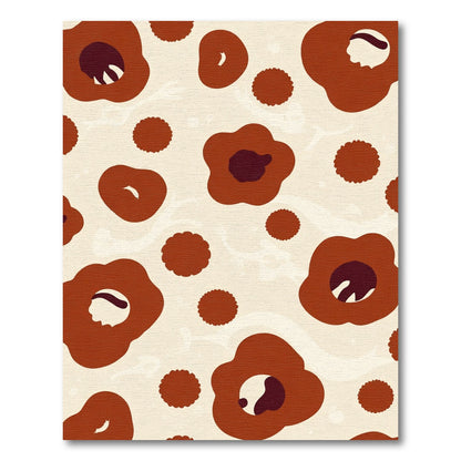 Terracotta Floral Abstract Bloom Rug