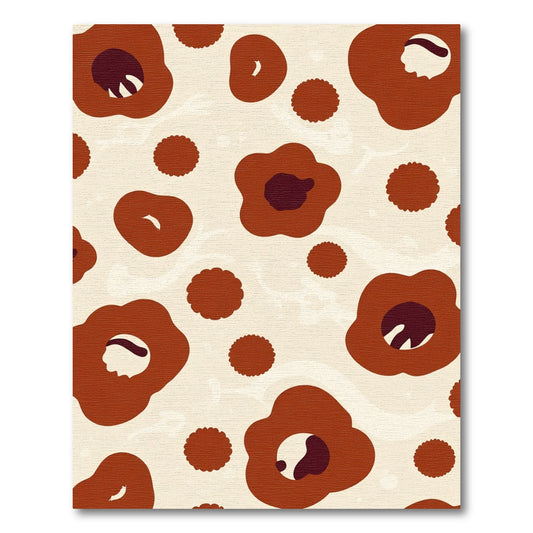 Terracotta Floral Abstract Bloom Rug