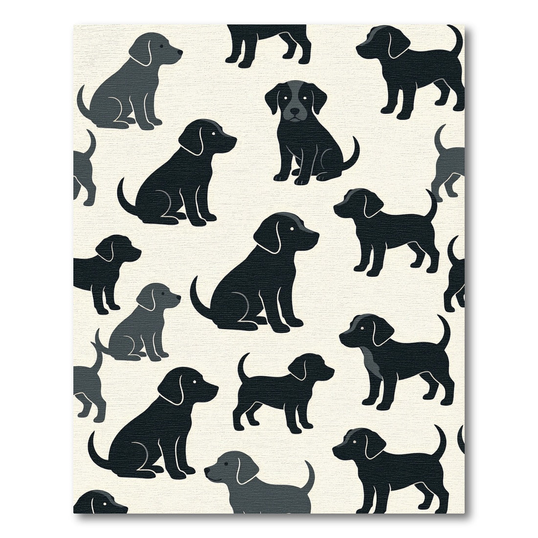 Charming Black Labrador Puppy Illustration Rug