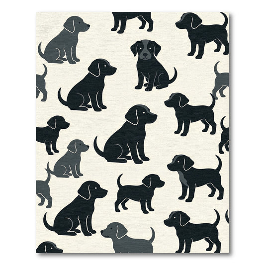 Charming Black Labrador Puppy Illustration Rug