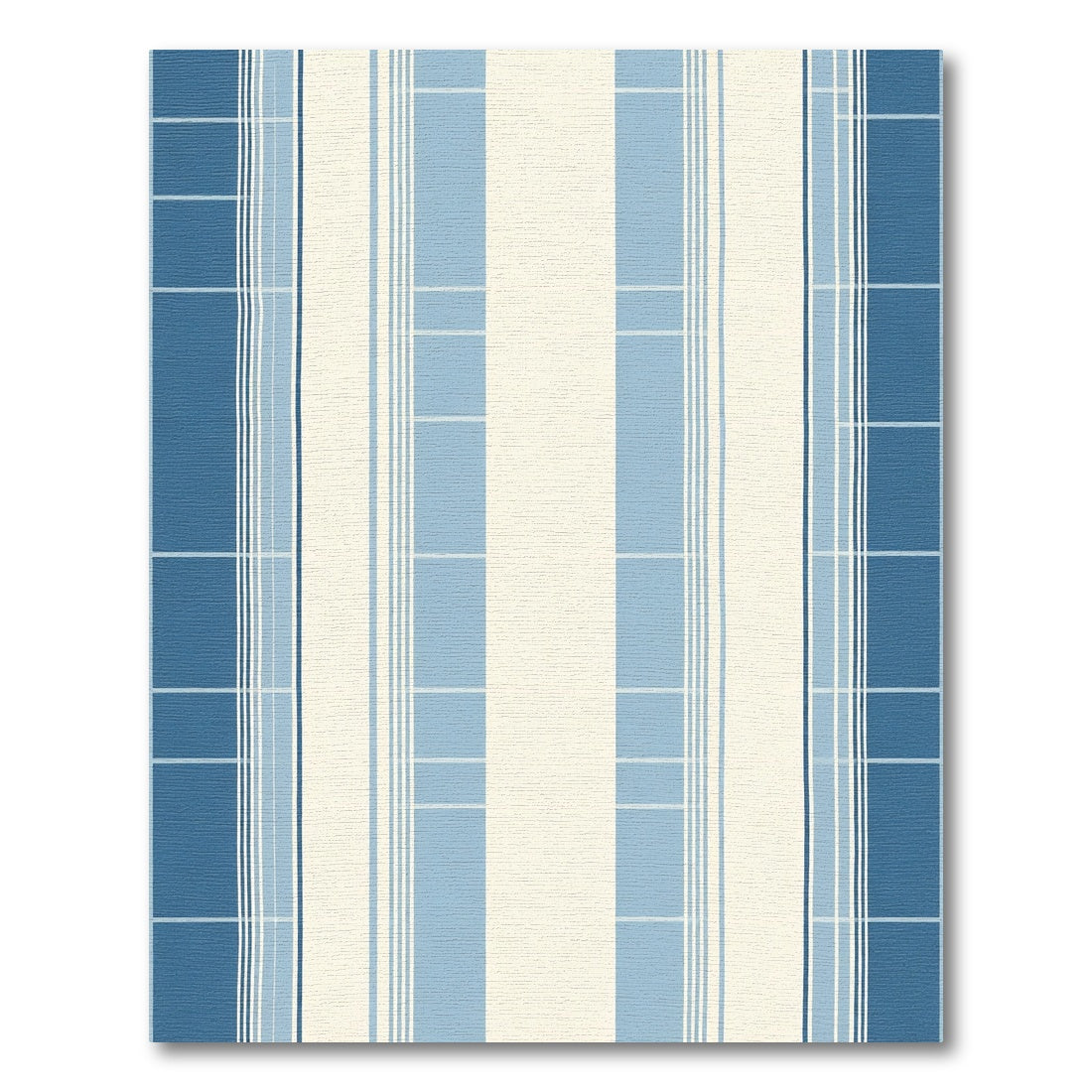 Coastal Blue Striped Windowpane Rug