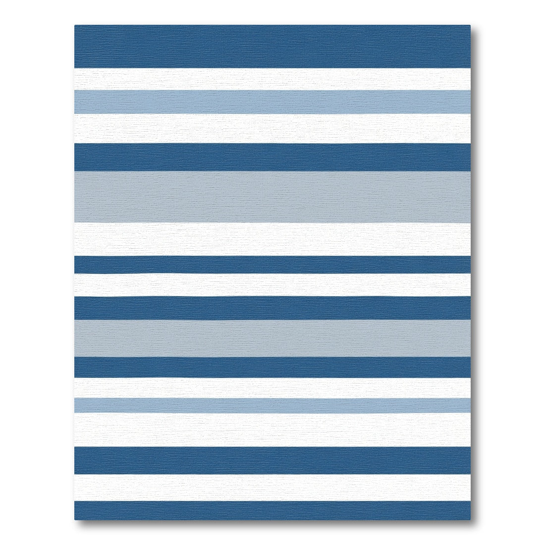Modern Blue White Horizontal Stripe Rug
