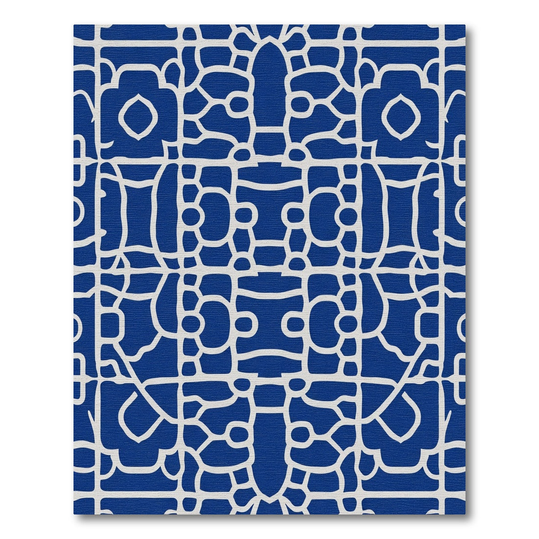 Cobalt White Organic Lattice Rug