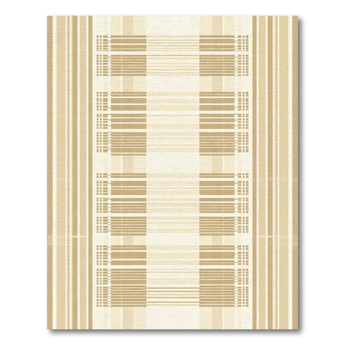 Earthy Beige Vertical Stripe Weave Rug