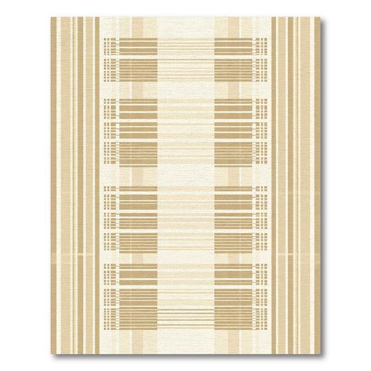 Earthy Beige Vertical Stripe Weave Rug