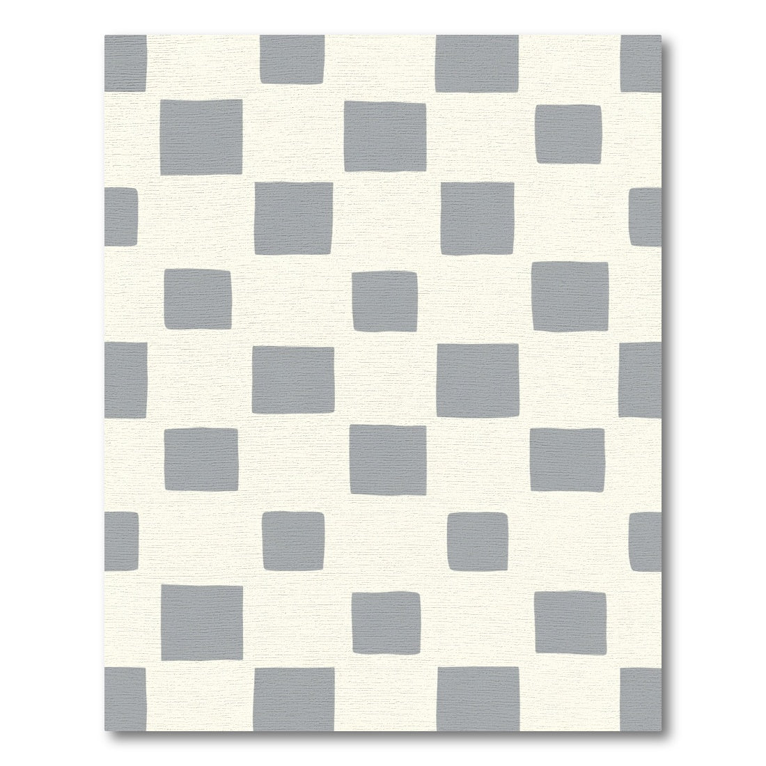 Soft Gray Grid Checkered Rug
