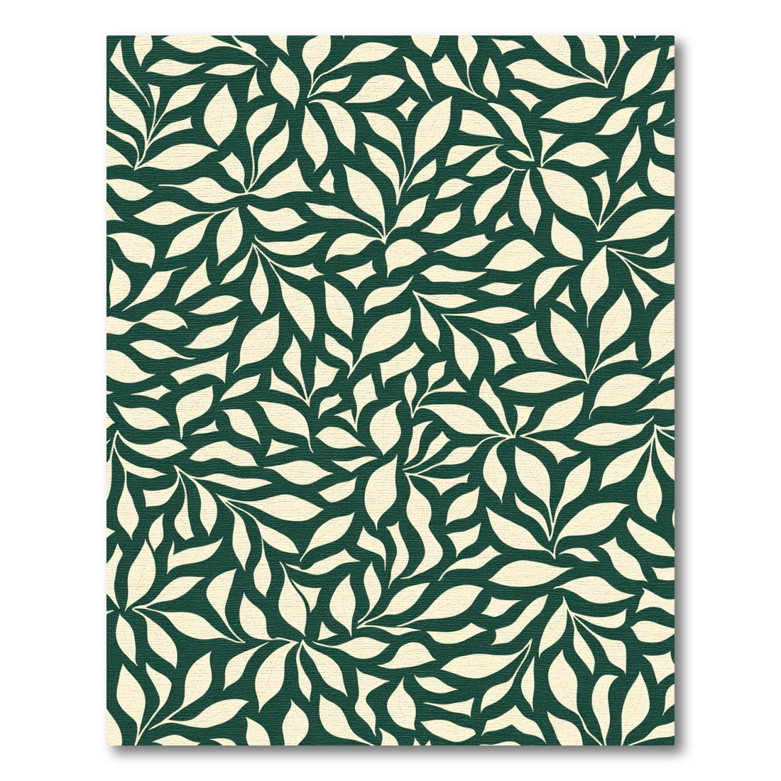 Cream Leafy Branch Pattern Rug