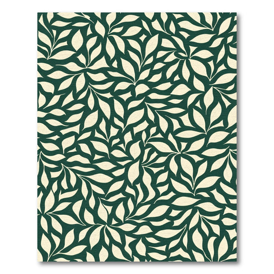 Cream Leafy Branch Pattern Rug