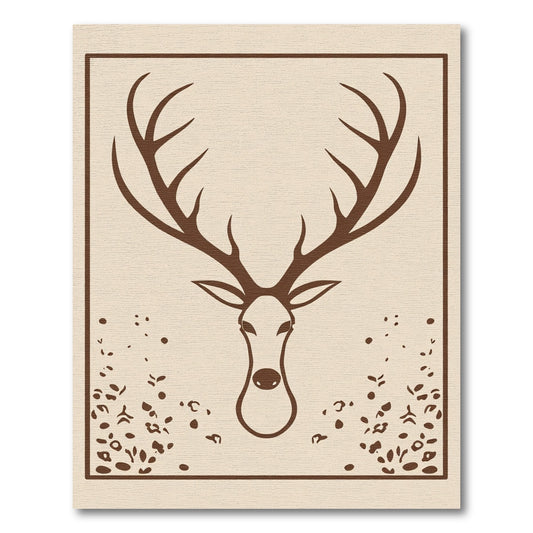 Rustic Brown Deer Head Graphic Rug