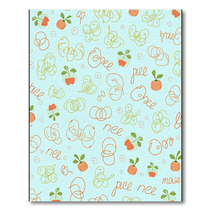 playful orange and green scribbled apples Rug