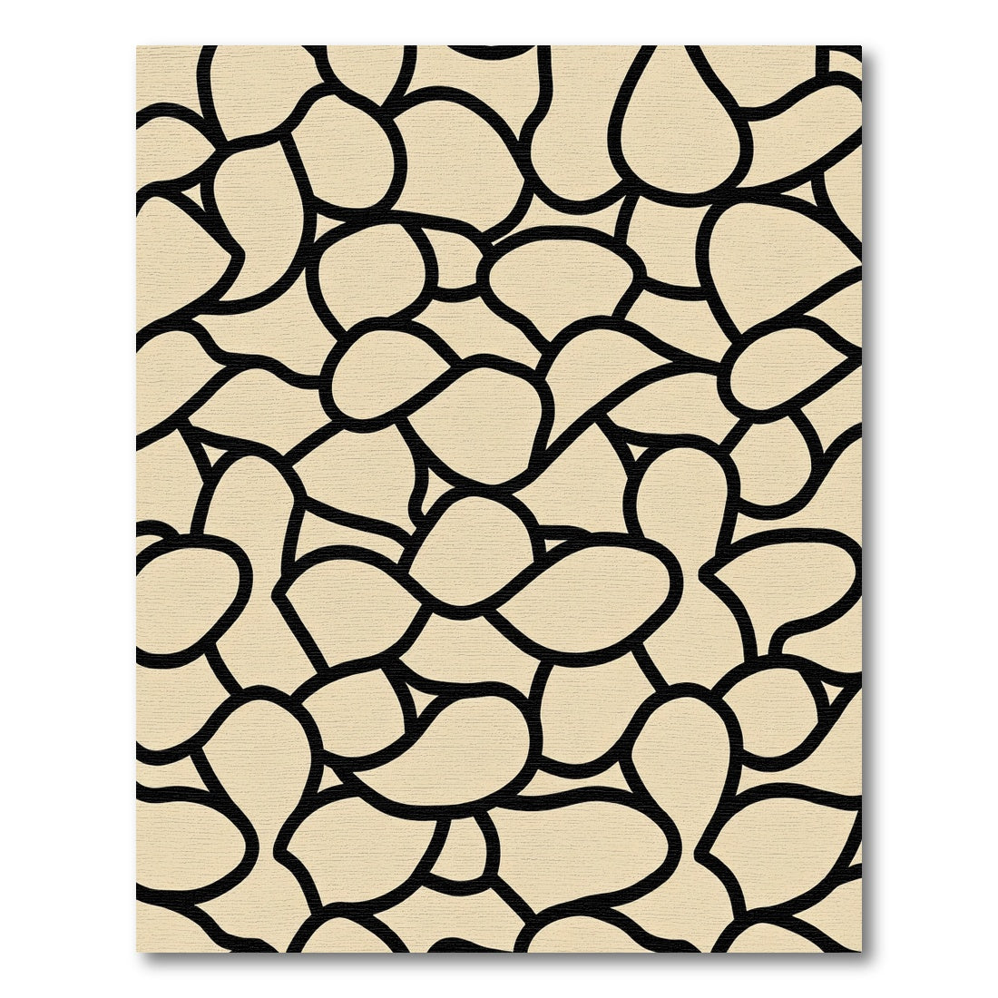 Cream Pebble Abstract Organic Rug
