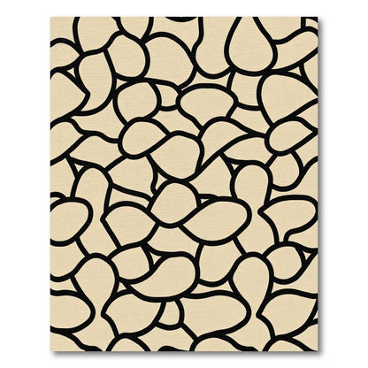 Cream Pebble Abstract Organic Rug