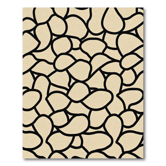 Cream Pebble Abstract Organic Rug