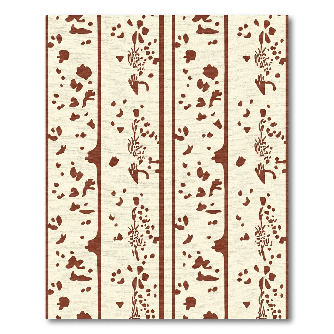 Earthy Cream And Brown Botanical Stripes Rug
