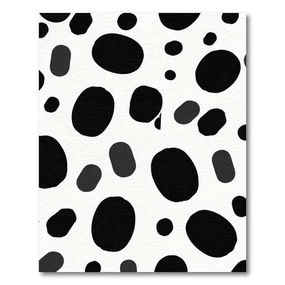 Black White Spotty Organic Forms Rug