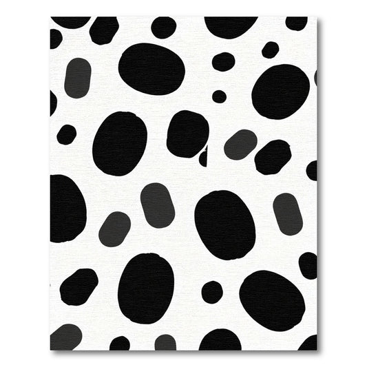 Black White Spotty Organic Forms Rug