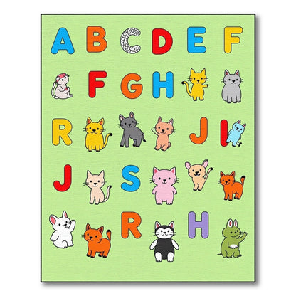 Alphabet Cats Fun Composition Rug