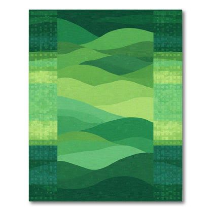Verdant Green Hillscape Layered Rug