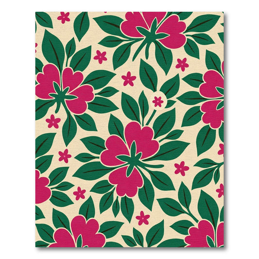 Raspberry Pink Floral Meadow Rug