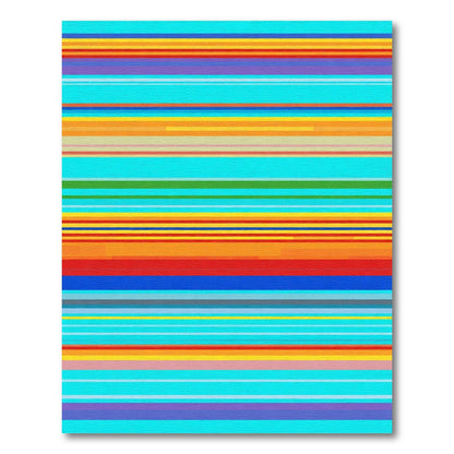 Vibrant Striped Rainbow Bands Rug