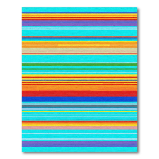 Vibrant Striped Rainbow Bands Rug