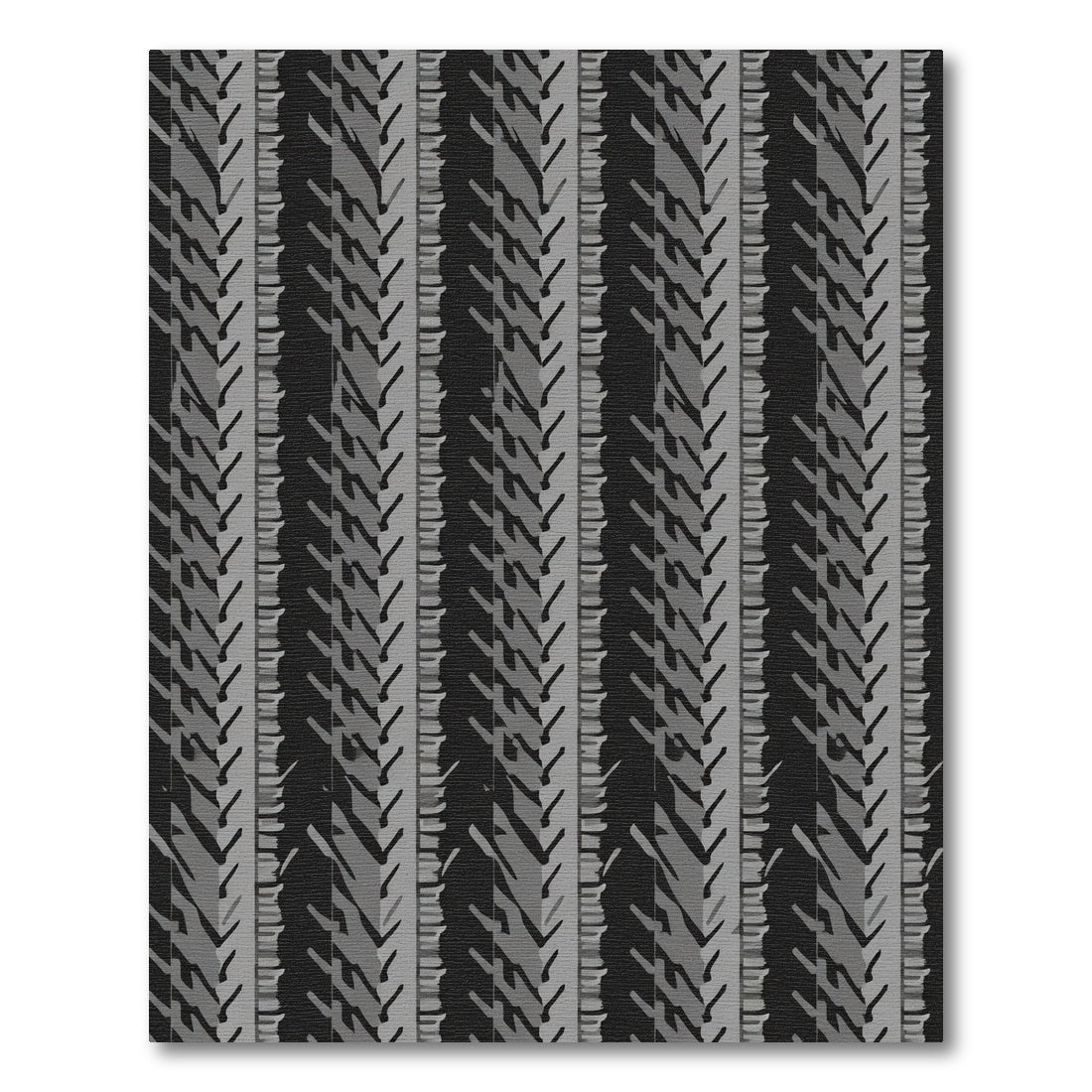 Modern Slate Gray Vertical Stripe Rug