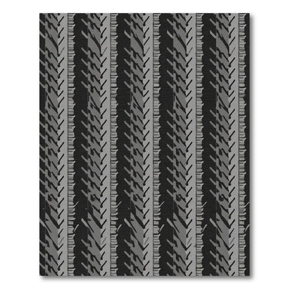 Modern Slate Gray Vertical Stripe Rug