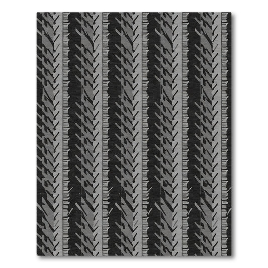 Modern Slate Gray Vertical Stripe Rug