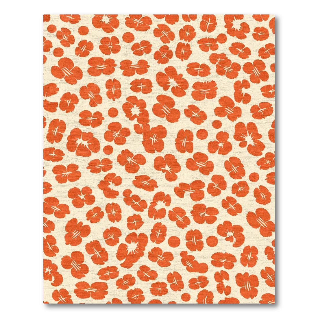 Warm Orange Floral Scatter Rug