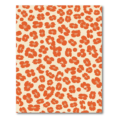 Warm Orange Floral Scatter Rug