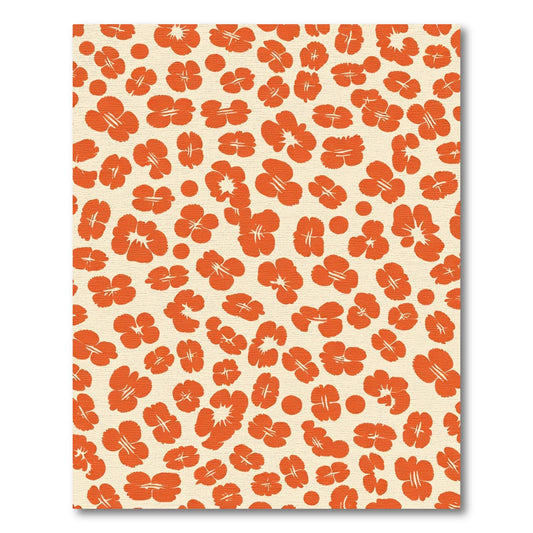 Warm Orange Floral Scatter Rug