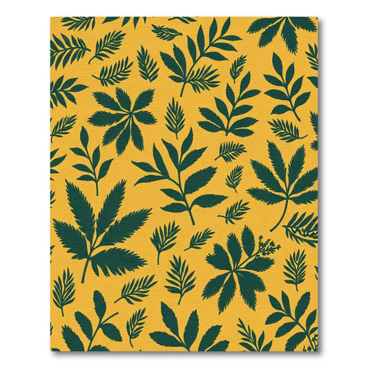 Verdant Foliage Yellow Botanical Rug