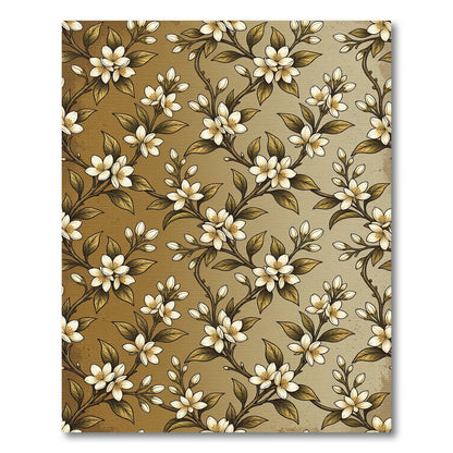 Golden Jasmine Botanical Floral Twig Gold Rug