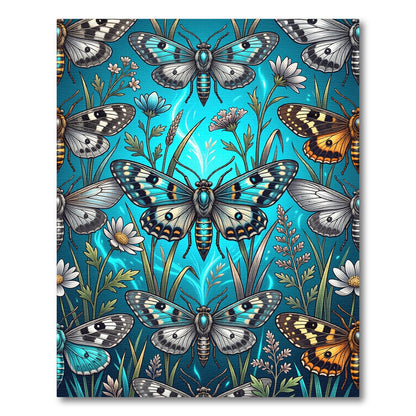 Ethereal Turquoise Butterfly Meadow Rug