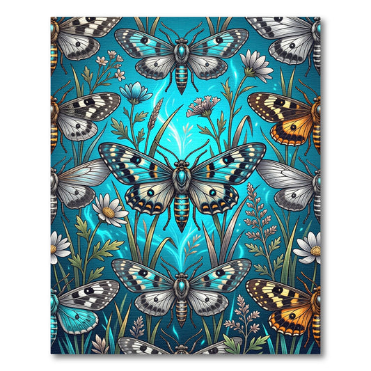 Ethereal Turquoise Butterfly Meadow Rug