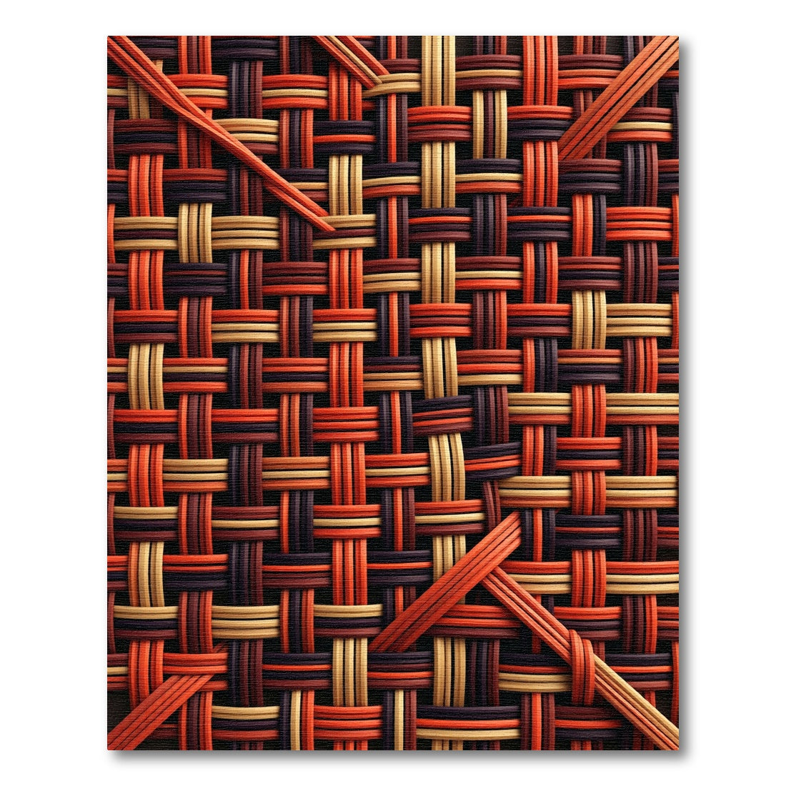 Woven Earth Tone Multi Strand Rug