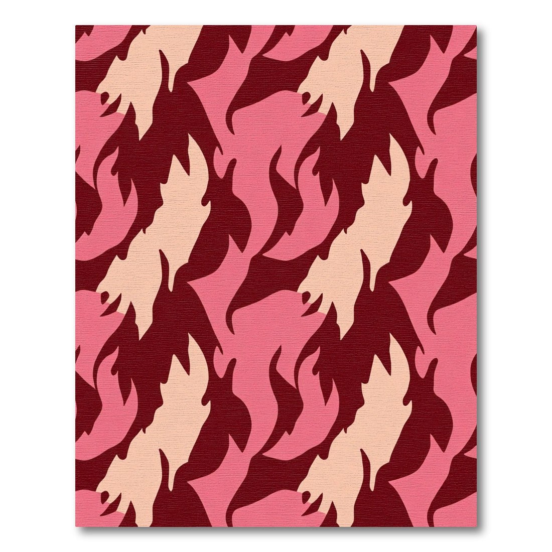 Crimson Pink Abstract Flame Composition Rug