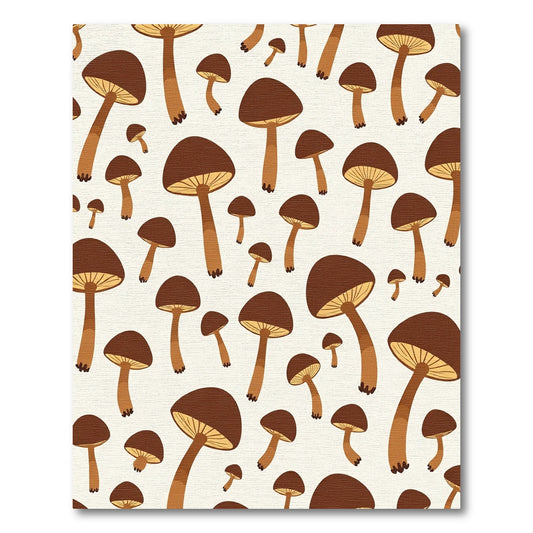 Brown Mushroom Forest Collection Rug