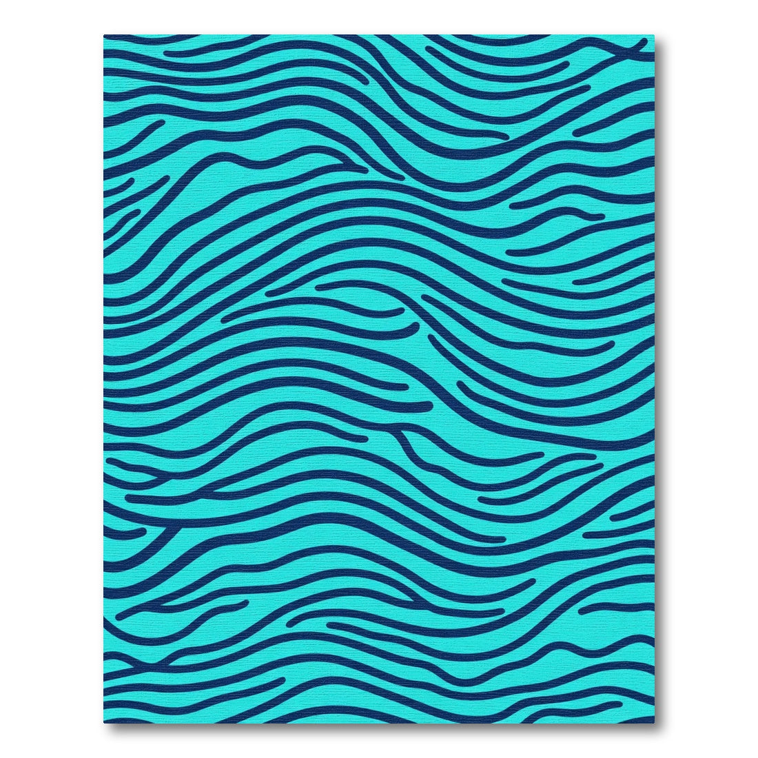 Deep Teal Wavy Lines Rug