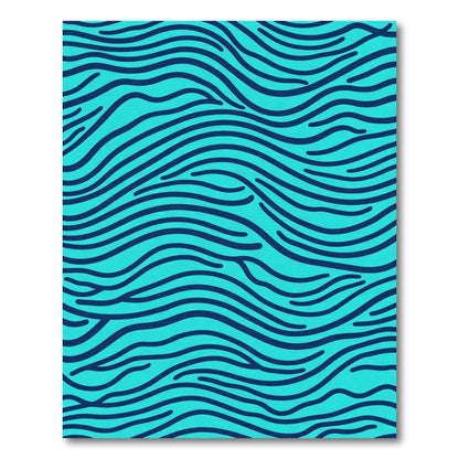 Deep Teal Wavy Lines Rug