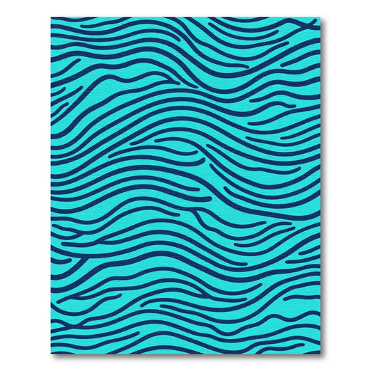 Deep Teal Wavy Lines Rug