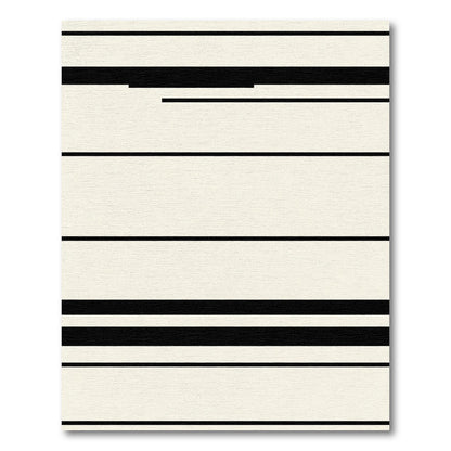 Black Bold Stripe Cream Ground Rug