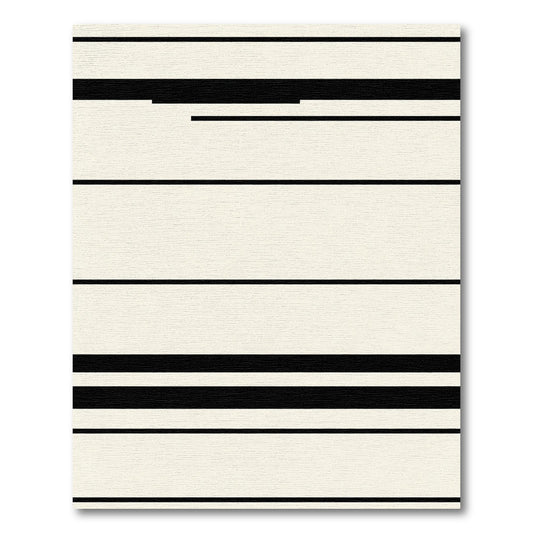 Black Bold Stripe Cream Ground Rug