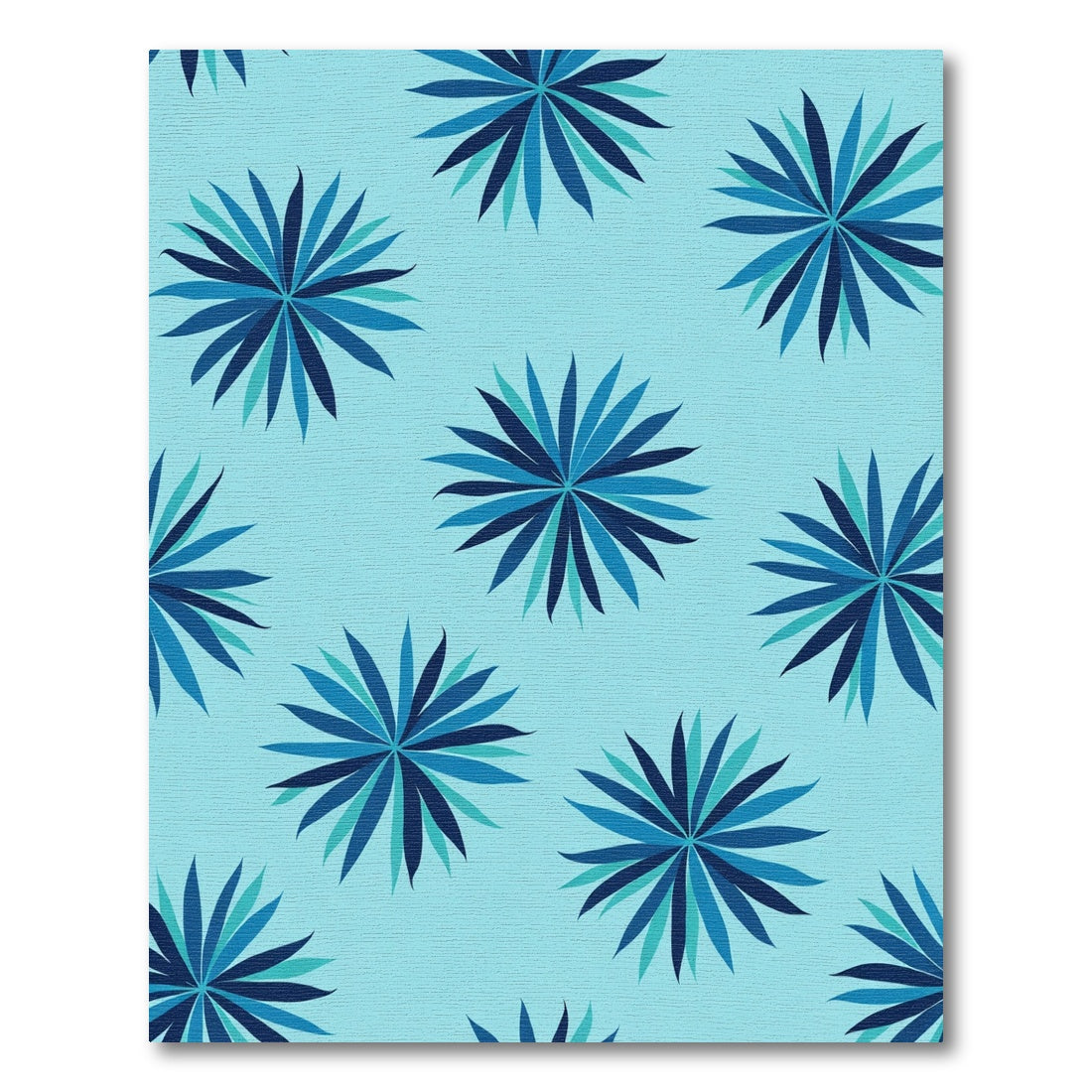 Aqua Blue Starburst Floral Rug